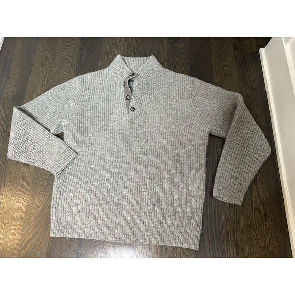 Rare‎ Woolrich Woolen Mills Chunky 100% Wool Sweater in Gray ~L - Picture 5 of 5